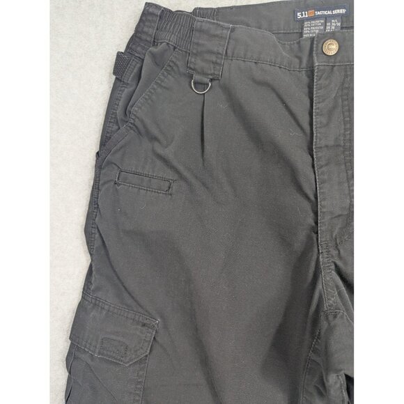 5.11 Tactical Series Pants Mens 36x30 Black Cargo Ripstop Polyester Hiking Work - Picture 2 of 13